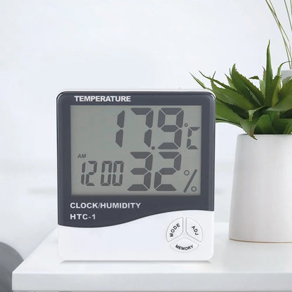 Medidor Humedad Termo Hidrómetro Reloj Digital
