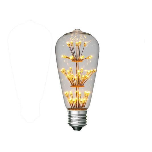 Bombillo Vintage Led Edison Estrellas Tipo Pera