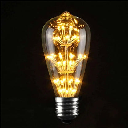 Bombillo Vintage Led Edison Estrellas Tipo Pera
