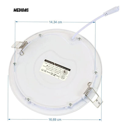 Panel Led 12w Redondo Incrustar