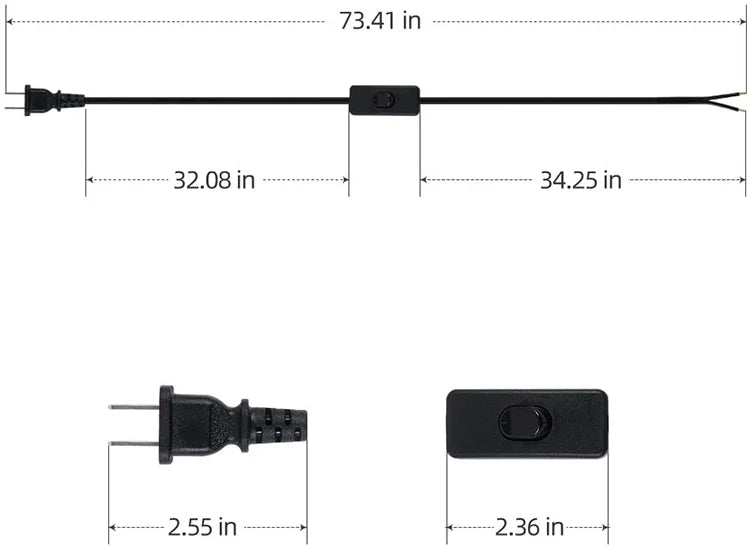 Cable Para Lampara Con Interruptor Y Clavija Integrada X10