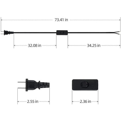 Cable Para Lampara Con Interruptor Y Clavija Integrada