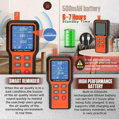 Medidor Calidad Del Aire Co2, Lcd, Tvoc, Hcho, Temp Y %humed