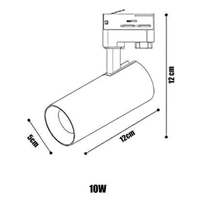 Lampara Spot Led Negro Para Riel 10w Luz Calida Decorativa